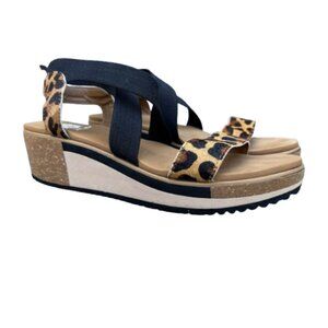 Yellow Box Janelee Platform Wedge Sandals Sz 9 Leopard Print
